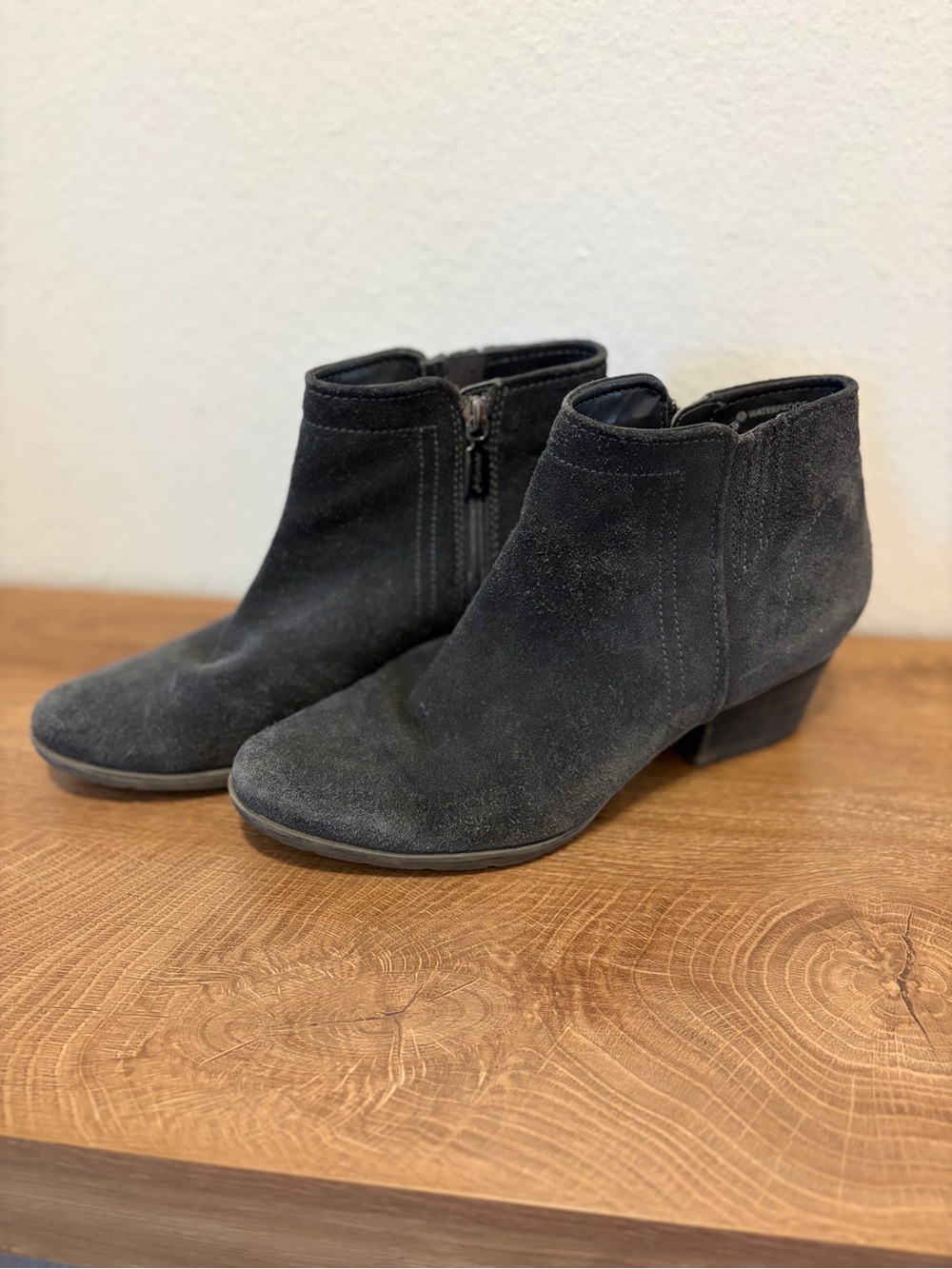 Blondo Black Suede Ankle Booties with Side Zip